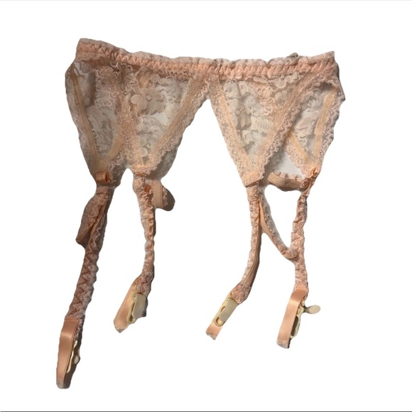 Vintage Other - Vtg Dolores Promise Poirette Sz M Pink Lace Garter Belt ILGWU Union Made USA 60s